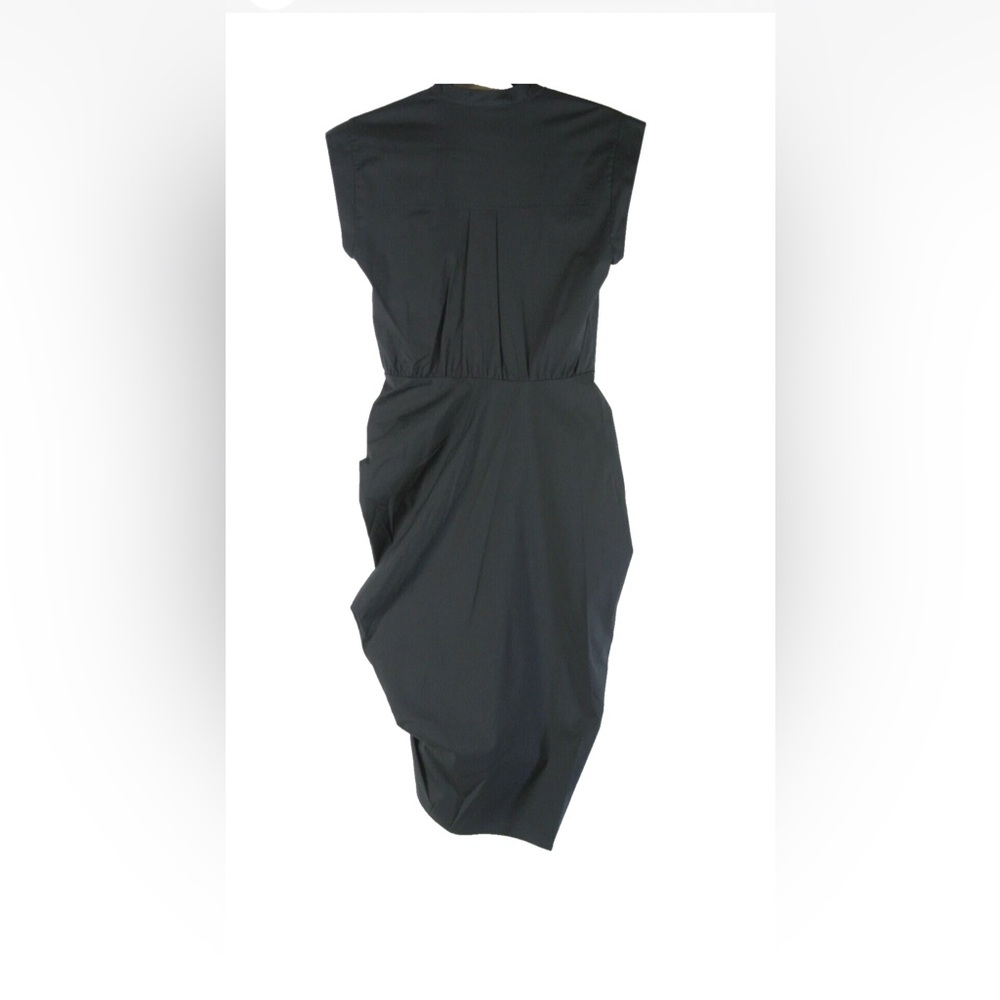 Veronica Beard Black Button-Front Ruched Midi Ski… - image 4